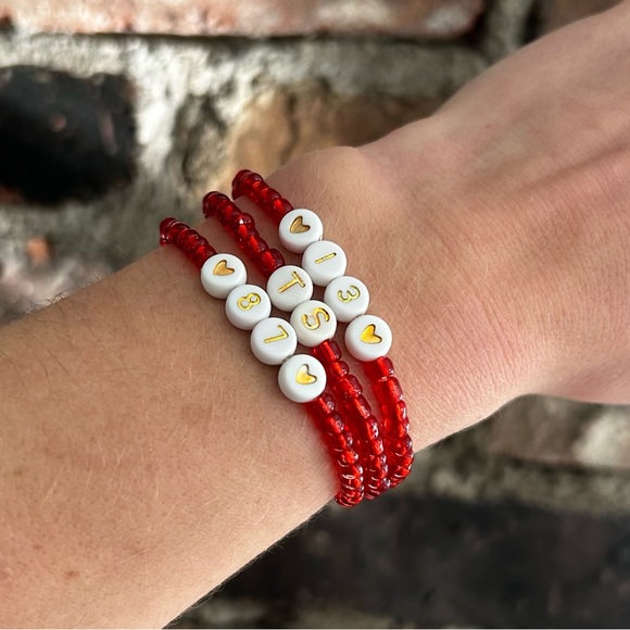 3 Taylor Swift Friendship Bracelets 87 13 Travis Kelce Chiefs Numbers Version - Picture 2 of 2